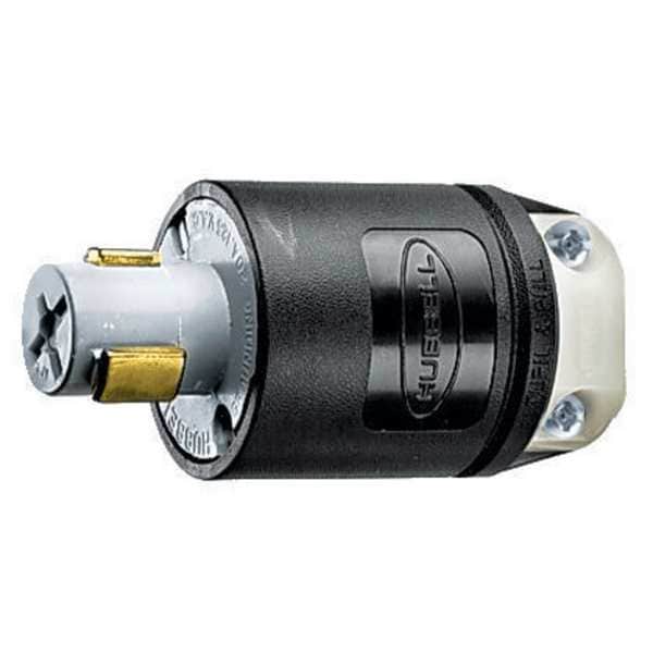 Hubbell 20A Hospital Locking Plug 2P 3W 125VAC GY - HBL23004HG