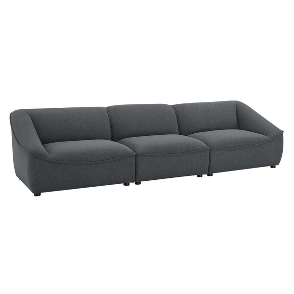 Modway Furniture 41.5 x 107.5 x 28.5 in. Comprise Sofa, Charcoal - 3 Piece - EEI-5404-CHA