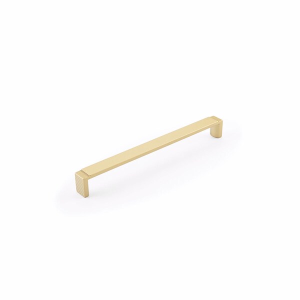 Schaub 7-1/2in Center to Center Quadrato Wide Cabinet Pull Signature Satin Brass Finish - 20017-SSB