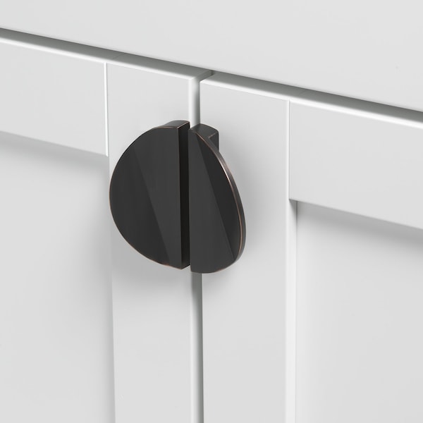 Gliderite Hardware 1-1/2 in. Center to Center Semi Circle Knob Oil Rubbed Bronze, 25PK - 4844-ORB-25