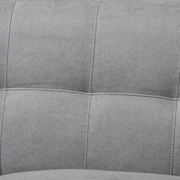 Baxton Studio Allister Mid-Century Light Grey Upholstered Loveseat - 158-9748