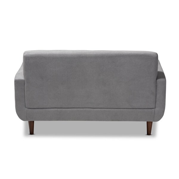 Baxton Studio Allister Mid-Century Light Grey Upholstered Loveseat - 158-9748