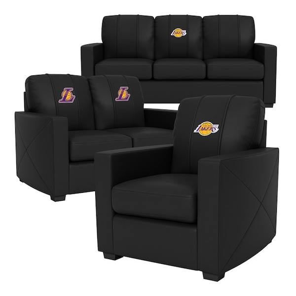 Dreamseat Silver Sofa with Miami Dolphins Primary Logo - XZ7759001SOCDBK-PSNFL20090
