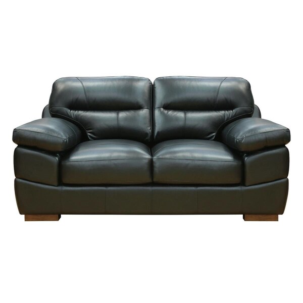 Sunset Trading 73 in. Jayson Top Grain Leather Loveseat Black - SU-JH80-200SP