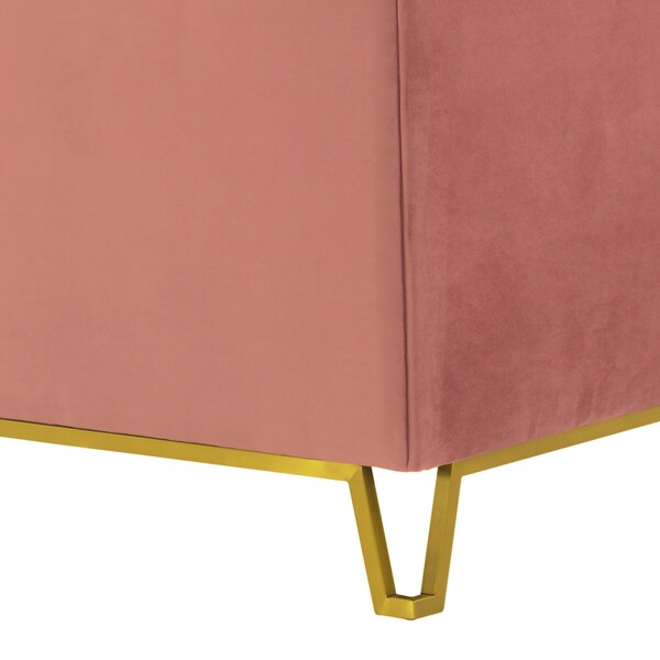 Armen Living Everest Blush Fabric Upholstered Sofa Accent Chair with Brushed Gold Legs - LCEV1BLUSH