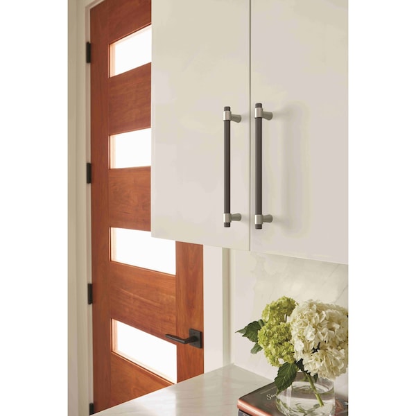 Amerock Mergence 6-5/16 in 160 mm Center-to-Center Matte Black/Satin Nickel Cabinet Pull - BP36860FBG10