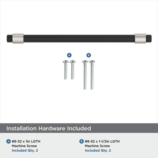 Amerock Mergence 6-5/16 in 160 mm Center-to-Center Matte Black/Satin Nickel Cabinet Pull - BP36860FBG10
