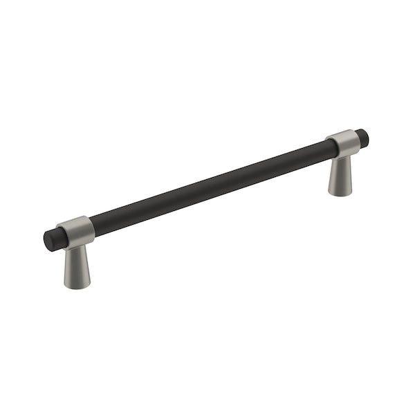 Amerock Mergence 6-5/16 in 160 mm Center-to-Center Matte Black/Satin Nickel Cabinet Pull - BP36860FBG10