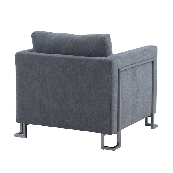 Armen Living Heritage 2 Piece Gray Fabric Upholstered Sofa & Chair Set - SETHTGREY2PC