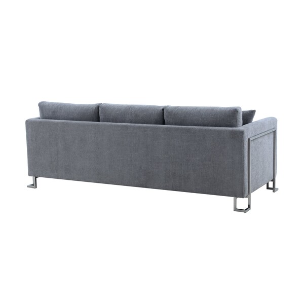 Armen Living Heritage 2 Piece Gray Fabric Upholstered Sofa & Chair Set - SETHTGREY2PC