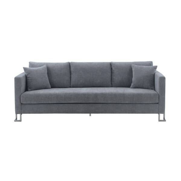 Armen Living Heritage 2 Piece Gray Fabric Upholstered Sofa & Chair Set - SETHTGREY2PC