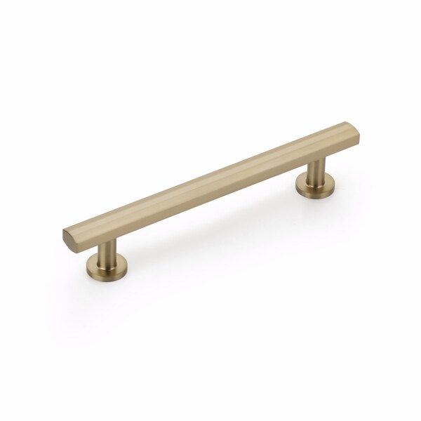 Schaub 5in Center to Center Heathrow Cabinet Pull Signature Satin Brass Finish - 561-SSB