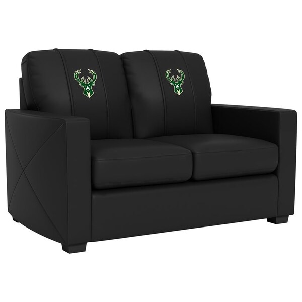 Dreamseat Silver Loveseat with Milwaukee Bucks Logo - XZ7759003LSCDBK-PSNBA31051