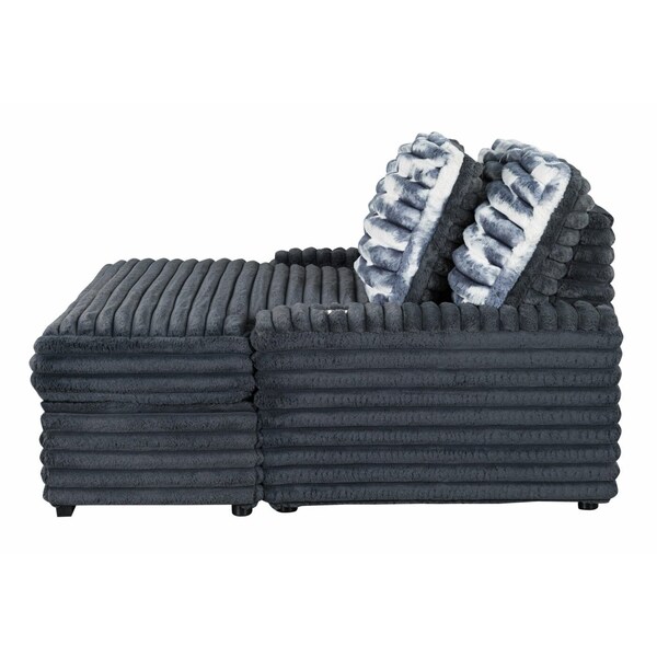 Global Furniture Usa U8291 GREY LOUNGER SOFA WITH USB - 6446
