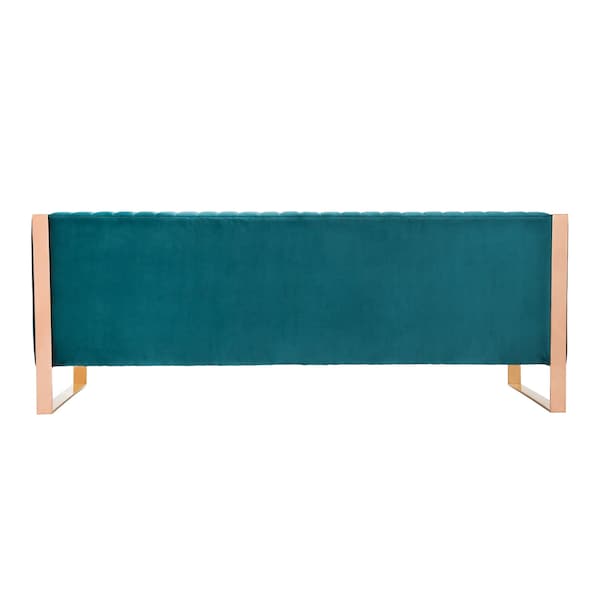 Manhattan Comfort Trillium Sofa in Aqua Blue and Rose Gold - SF009-TL