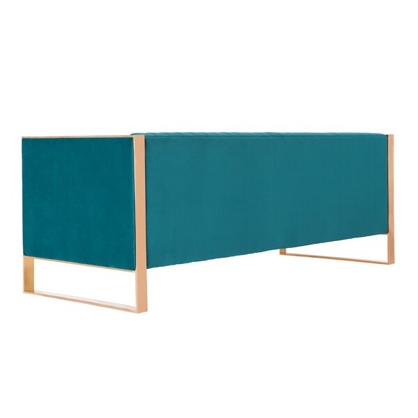 Manhattan Comfort Trillium Sofa in Aqua Blue and Rose Gold - SF009-TL