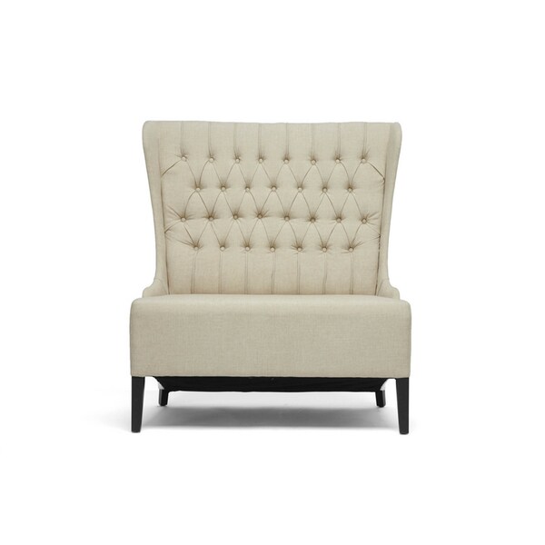 Baxton Studio Vincent Beige Linen Modern Loveseat Bench And Chair Set - 78-4162-4163