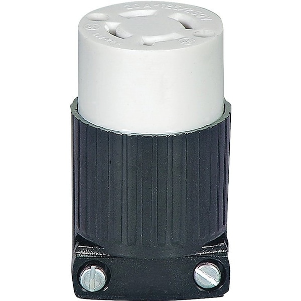 Eaton Wiring Devices Twist Lock Connector, 3 -Pole, 20 A, 125/250 V, NEMA: NEMA L14-20, Black/White - L1420C
