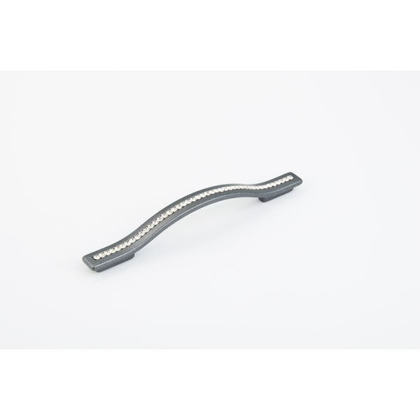 Schaub 128mm to 160mm Center to Center Skyevale Cabinet Pull with Crystals Milano Silver Finish - 302-MSV