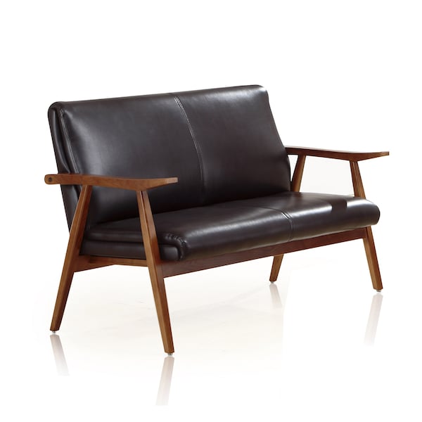 Manhattan Comfort Arch Duke Loveseat in Black and Amber - LS001-BK