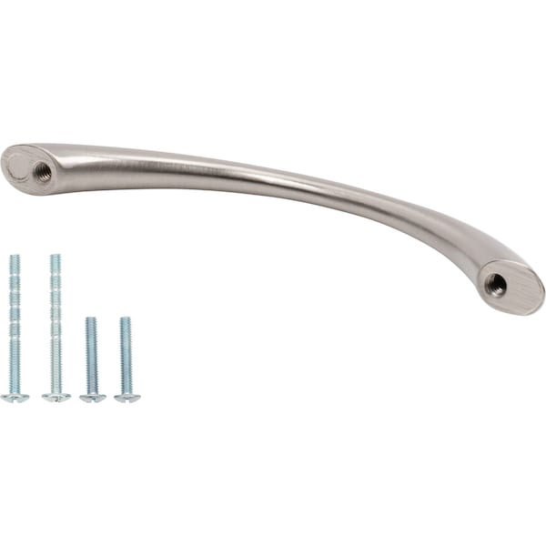 Designperfect 3-3/4'' Center-to-Center Arch Pull, Brushed Satin Nickel - DPA-H383SNB