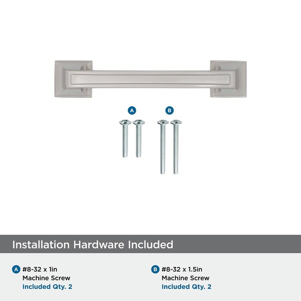 Amerock Mulholland 3 inch 76mm Center-to-Center Polished Nickel Cabinet Pull - 2000731