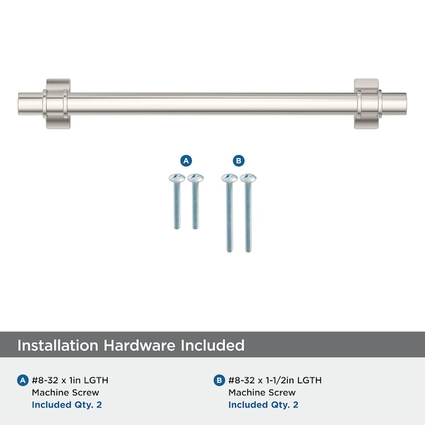 Amerock Davenport 6-5/16 inch 160mm Center-to-Center Polished Nickel Cabinet Pull - BP36607PN