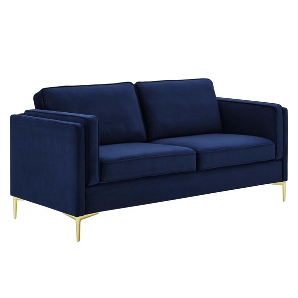 Modway Furniture Kaiya Performance Velvet Sofa, Midnight Blue - EEI-4453-MID