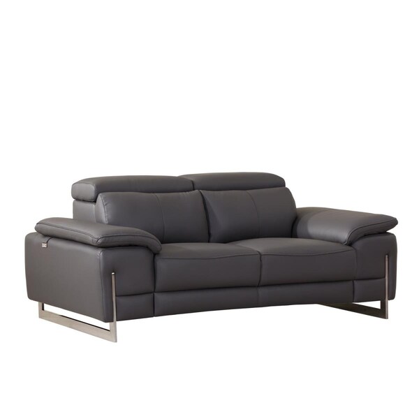 Kd Estanteria Tasteful Leather Loveseat, Dark Grey - 31 in. - KD3092224