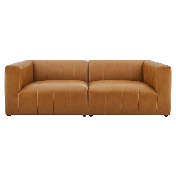 Modway Furniture Bartlett Vegan Leather Vegan Leather Loveseat, Tan - 2 Piece - EEI-4513-TAN