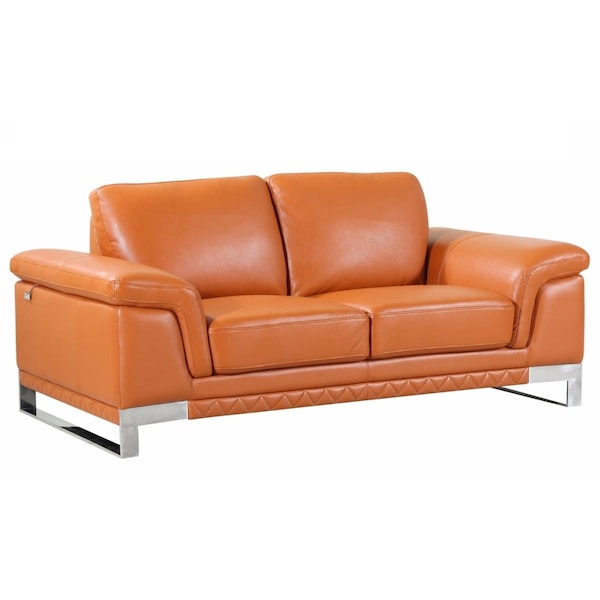 Kd Estanteria Lovely Leather Loveseat, Camel - 32 in. - KD3100132