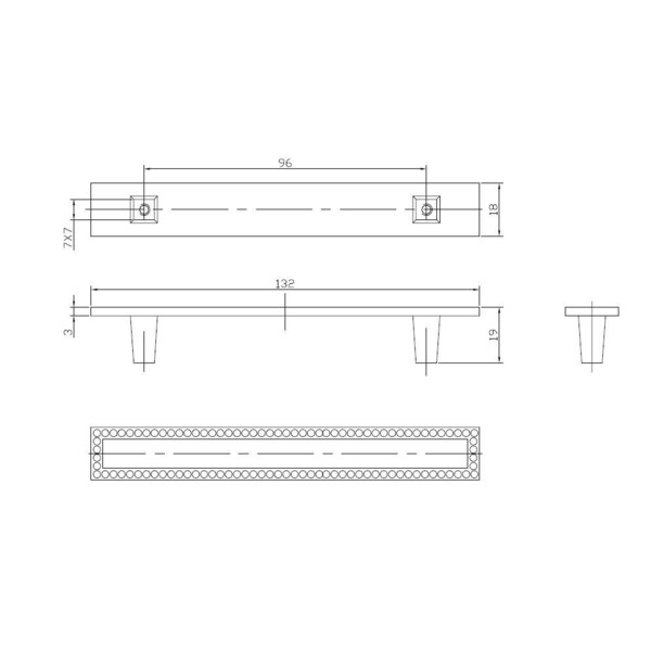 Richelieu 3 3/4 in (96 mm) Center-to-Center Chrome, Crystal Contemporary Drawer Pull - BP373709614001