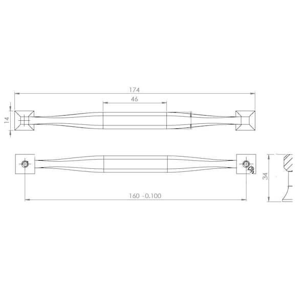 Richelieu 6 5/16 in (160 mm) Center-to-Center Brushed Oil-Rubbed Bronze Transitional Cabinet Pull Dorchester - 3921160BORB