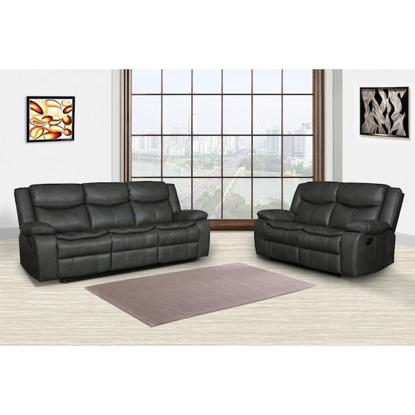 Gfancy Fixtures Gray Sofa Loveseat - 150 x 72 x 80 in. - GF3088949