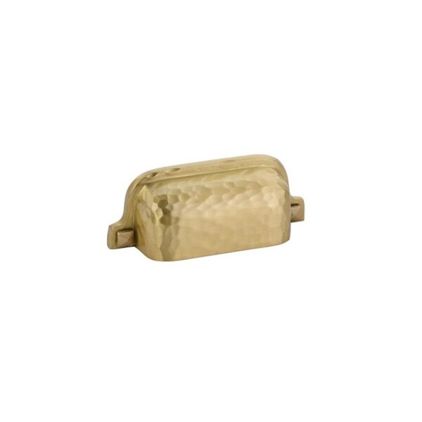 Patioplus 3 in. Center to Center Hammered Bin Cabinet Pull, Satin Brass - PA1632763