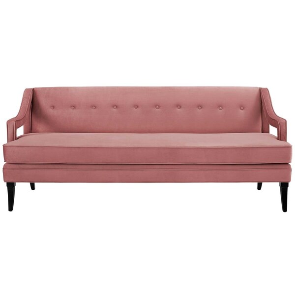 Modway Furniture Concur Button Tufted Performance Velvet Sofa, Dusty Rose - EEI-2997-DUS