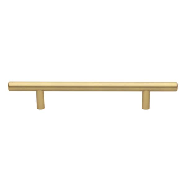 Gliderite Hardware 5-1/16 in. Center to Center Satin Gold Solid Steel Bar Pull - 5008-128-SG - 5008-128-SG-1