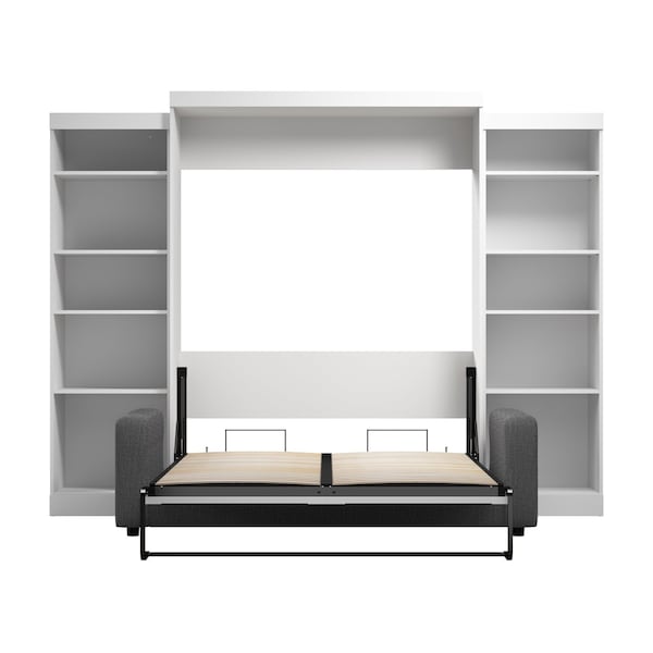 Bestar Pur Queen Murphy Bed, Two Storage Units And A Sofa 115 in - 26783-000017