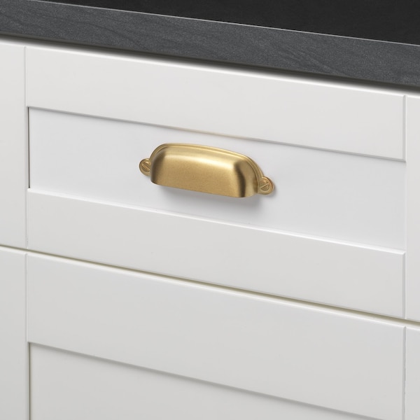 Gliderite Hardware 3-1/2 in. Center to Center Bin Pull Satin Gold - 4767-SG-1