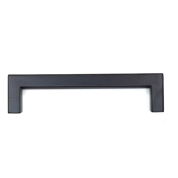 Emtek Warwick Cabinet Pull with 8 in Center to Center Flat Black Finish - 86708US19