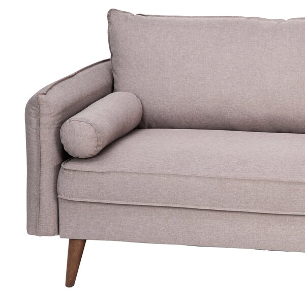 Flash Furniture Taupe Faux Linen Sofa with Wooden Legs - IS-VS100-BR-GG