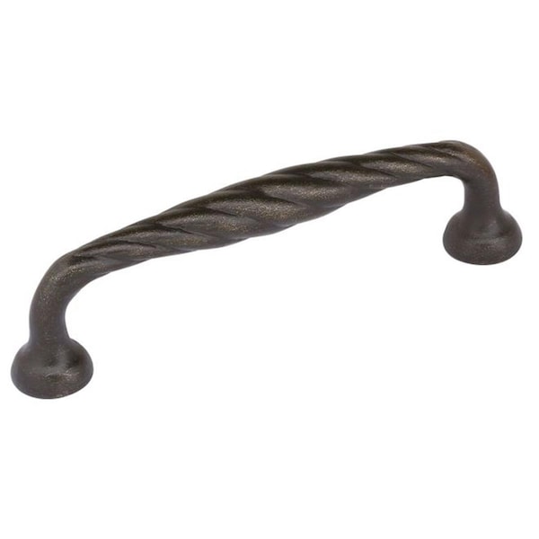 Patioplus 4 in. Center to Center Tuscany Twist Cabinet Pull, Medium Bronze - PA1632765
