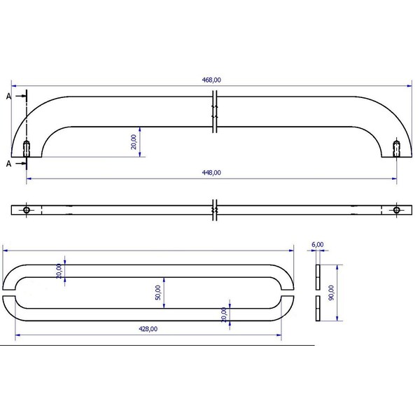 Richelieu 17 5/8 in (448 mm) Center-to-Center Brushed Nickel Contemporary Cabinet Pull - 7381448195
