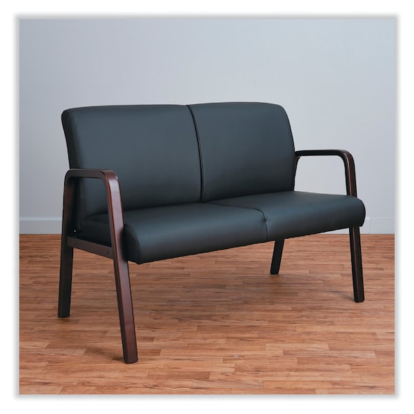 Alera Reception Lounge WL Series Loveseat, 44.88" x 26.13" x 33", Black - RL LOVESEAT