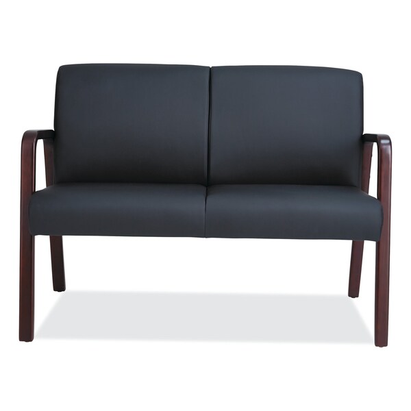 Alera Reception Lounge WL Series Loveseat, 44.88" x 26.13" x 33", Black - RL LOVESEAT