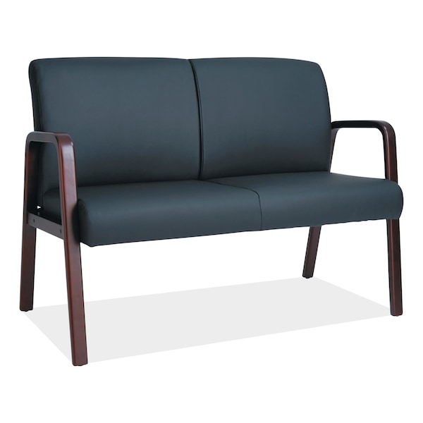 Alera Reception Lounge WL Series Loveseat, 44.88" x 26.13" x 33", Black - RL LOVESEAT