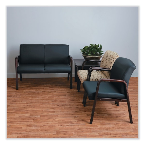 Alera Reception Lounge WL Series Loveseat, 44.88" x 26.13" x 33", Black - RL LOVESEAT