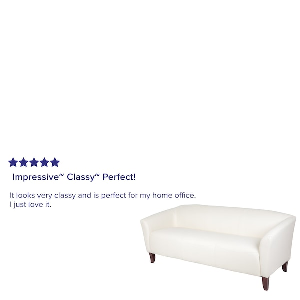 Flash Furniture Sofa, 29" x 29", Upholstery Color: White - 111-3-WH-GG