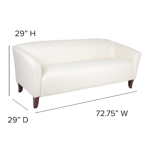 Flash Furniture Sofa, 29" x 29", Upholstery Color: White - 111-3-WH-GG