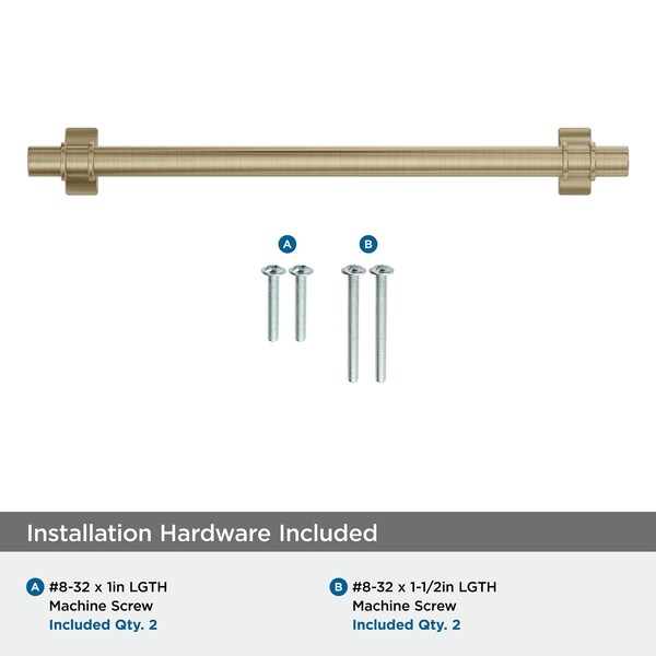 Amerock Davenport 7-9/16 inch 192mm Center-to-Center Golden Champagne Cabinet Pull - BP36618BBZ